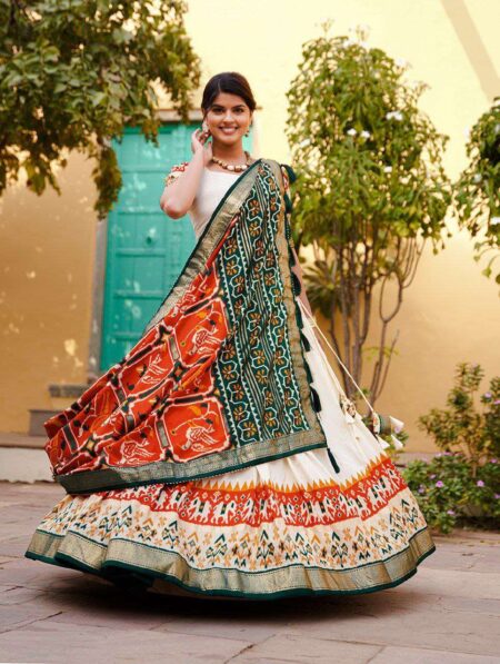 Women's Ethnic Printed Lehenga Choli Set with Patola Design Dupatta | Festive & Cultural Wear