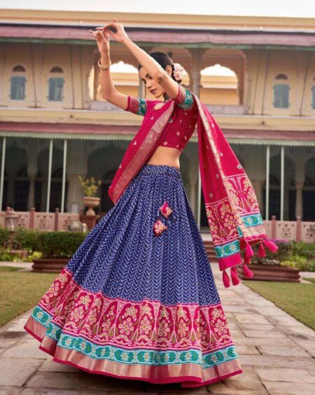 Women's Traditional Printed Lehenga Choli Set with Embroidered Dupatta | Festive Wear