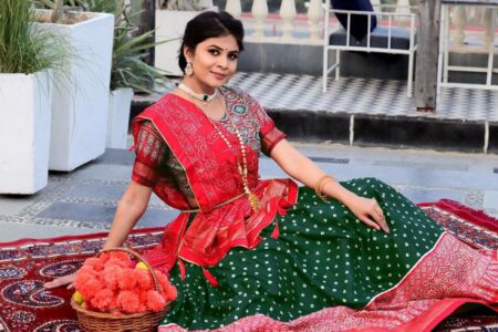 Women's Traditional Bandhani Ghagra Choli with Dupatta | Navratri & Festive Wear